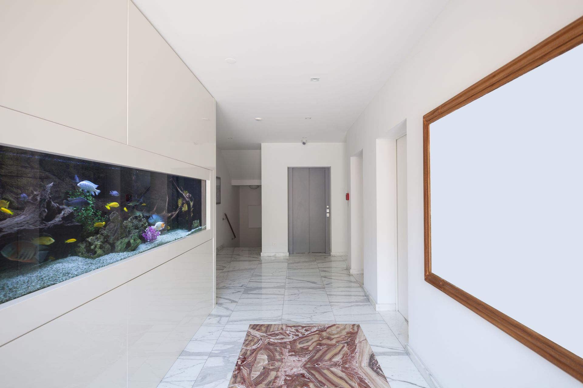 aquarium dans couloir